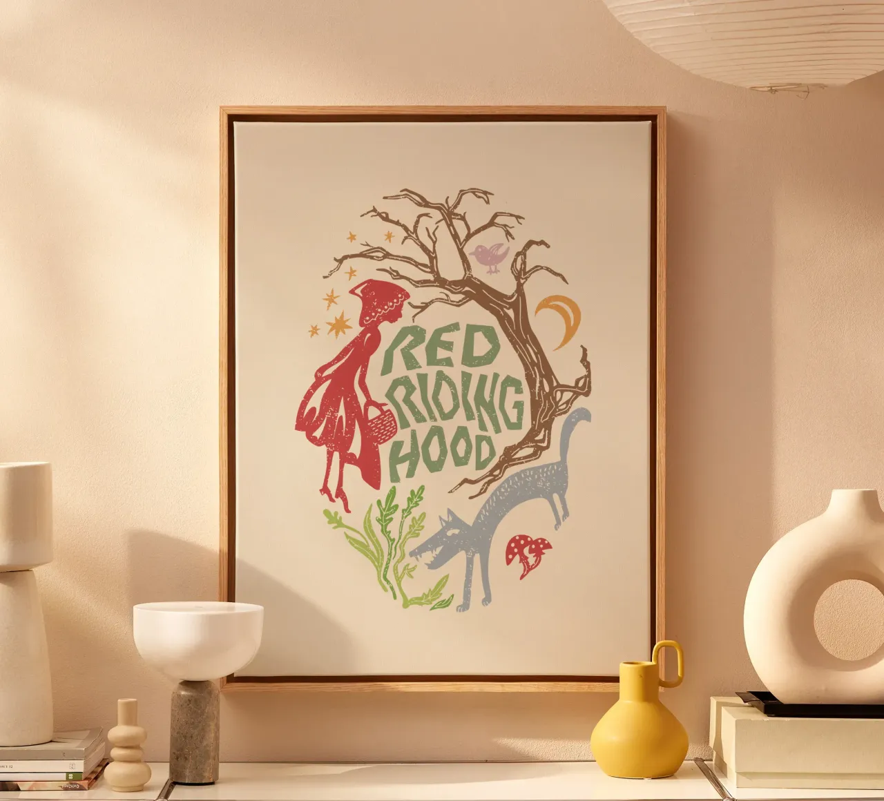 Red Riding Hood fairy tale canvas with Floater frame by DYDesign