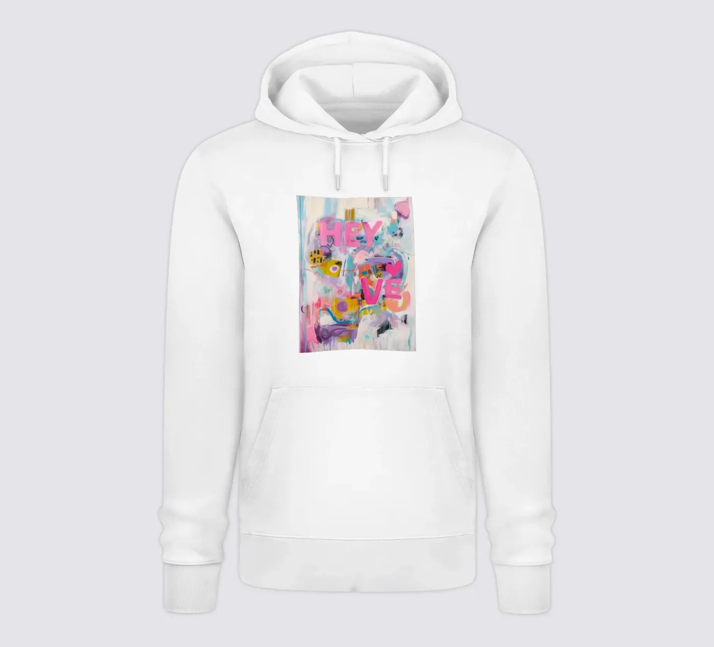 Popart Hey Love felpa con cappuccio da Carinaprint