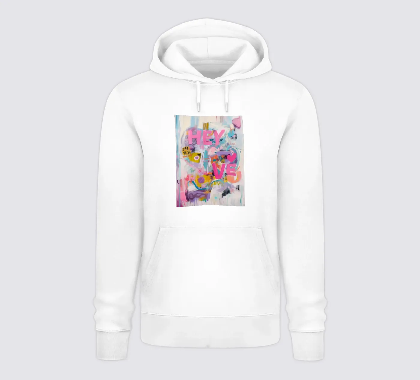 Popart Hey Love felpa con cappuccio da Carinaprint