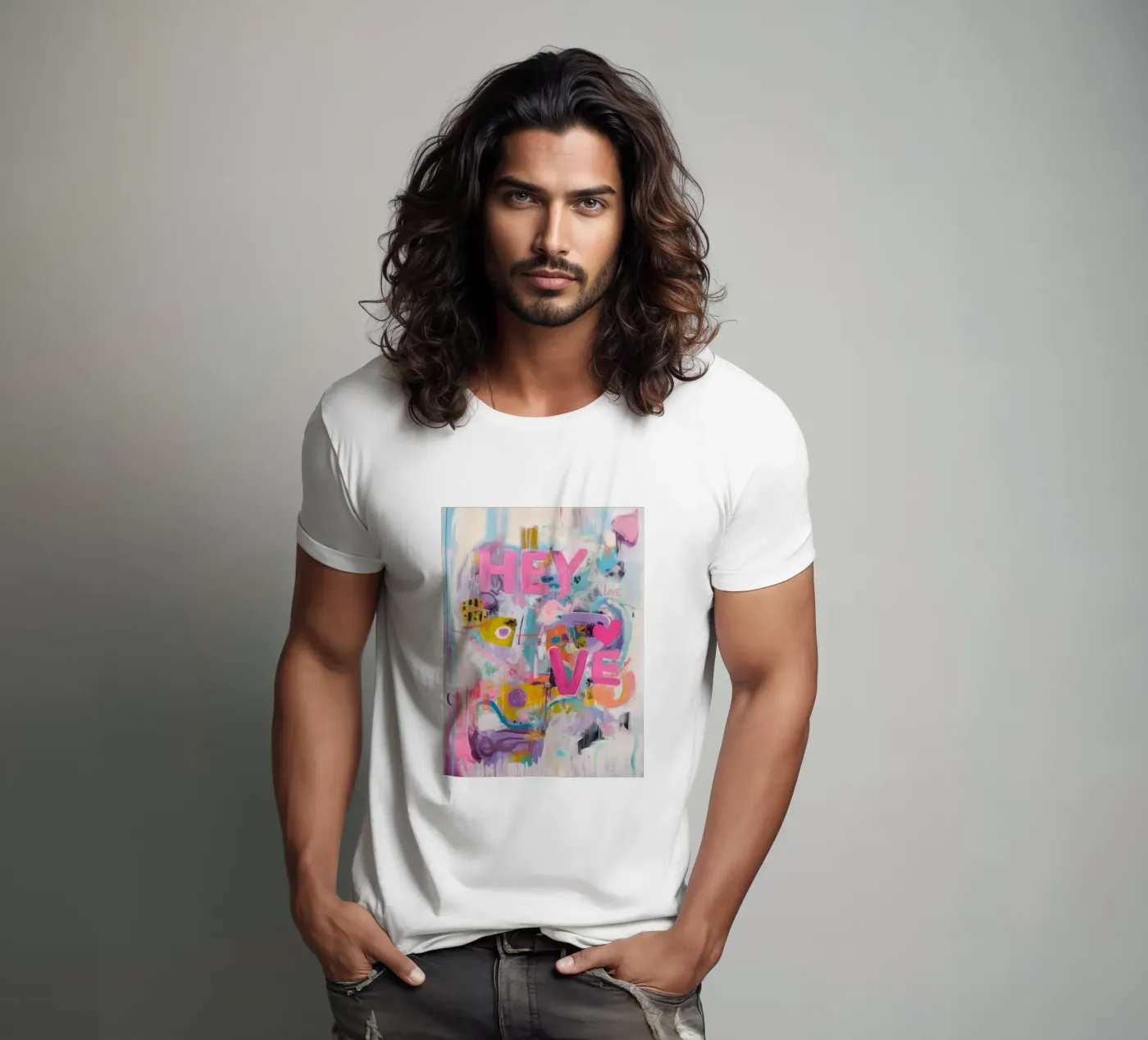 Popart Hey Love t-shirt da Carinaprint