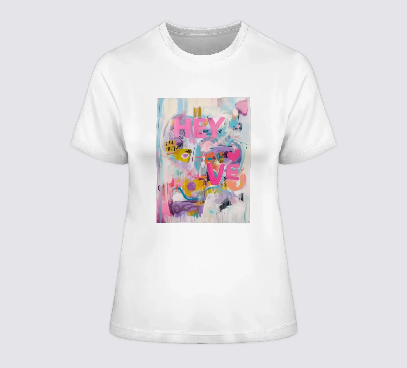 Popart Hey Love t-shirt da donna da Carinaprint