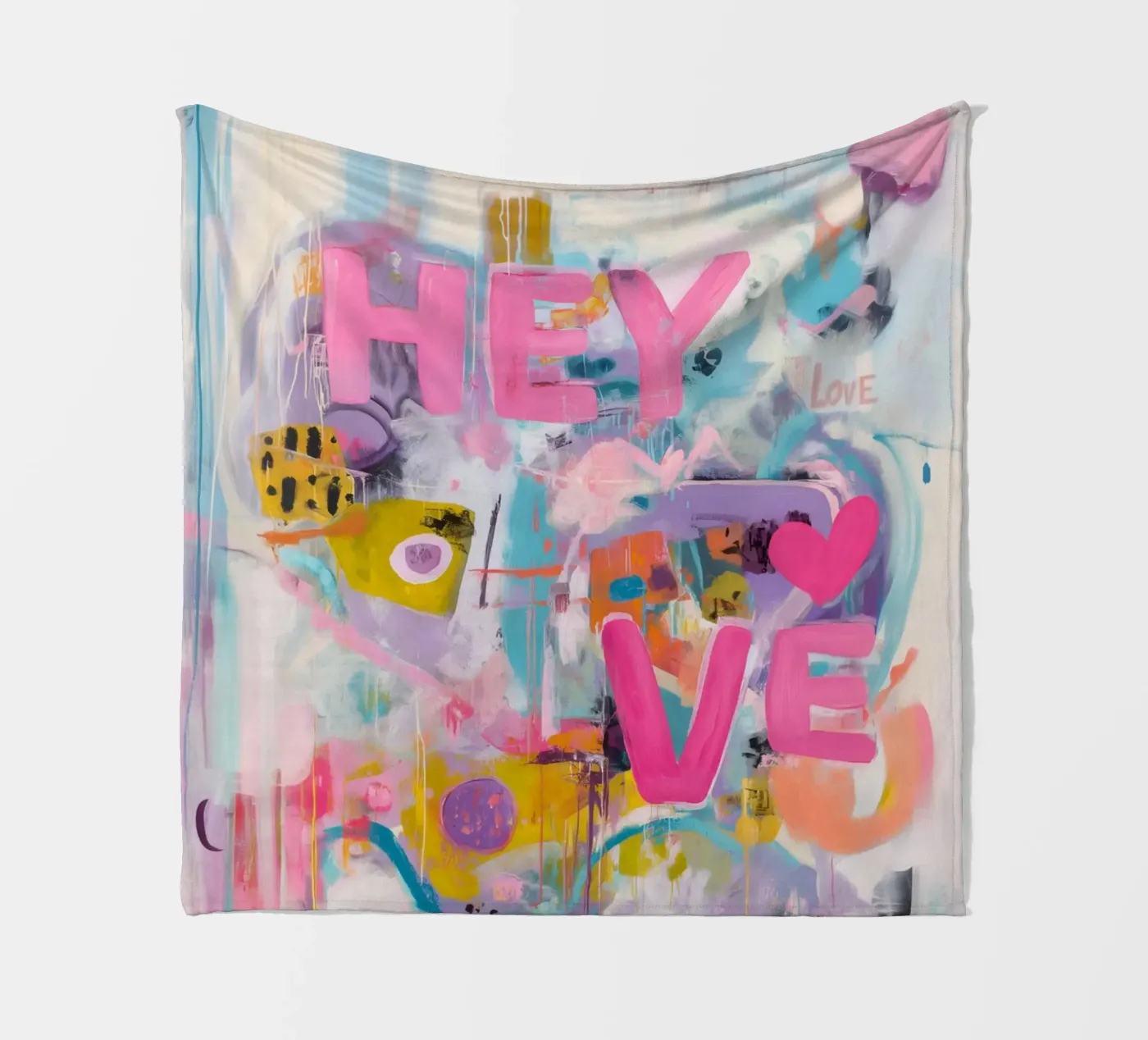 Popart Hey Love coperta in pile da Carinaprint