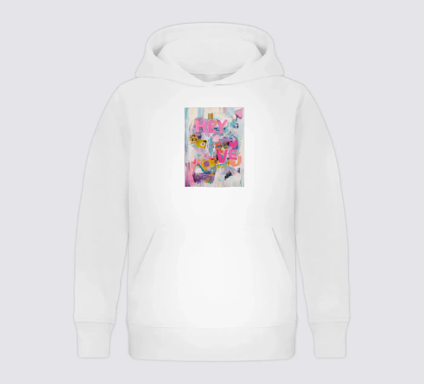 Popart Hey Love felpa bambino con cappuccio da Carinaprint