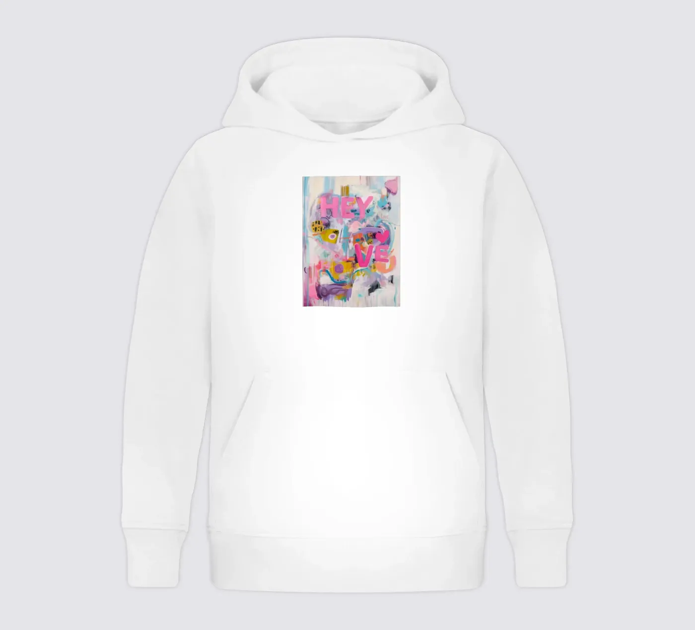 Popart Hey Love felpa bambino con cappuccio da Carinaprint