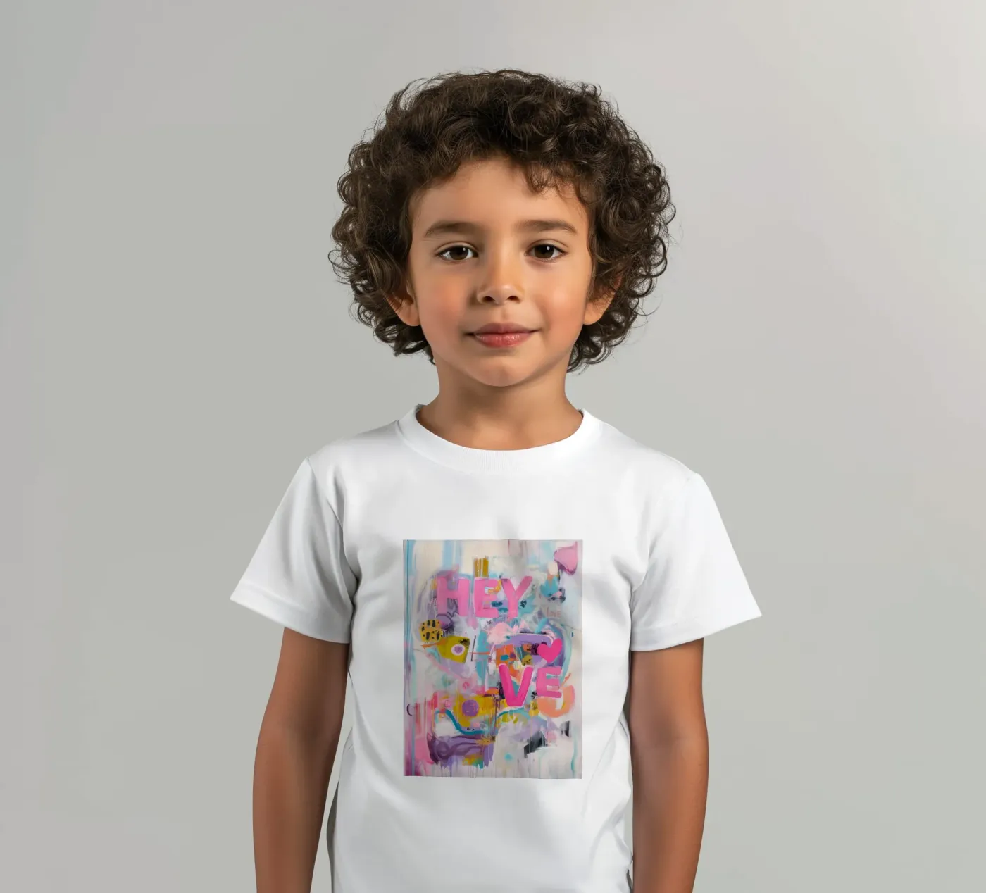 Popart Hey Love t-shirt bambini da Carinaprint