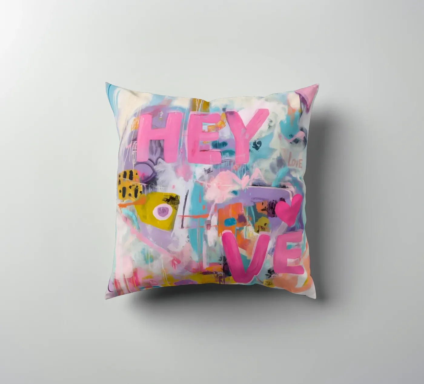 Popart Hey Love cuscino da Carinaprint