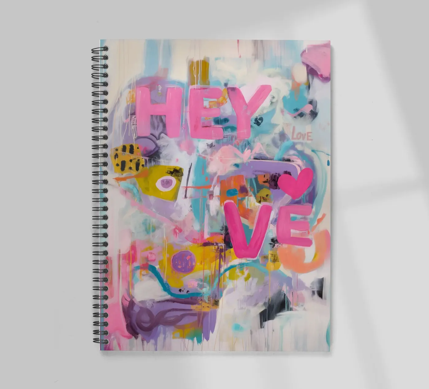 Popart Hey Love diario ad anelli da Carinaprint