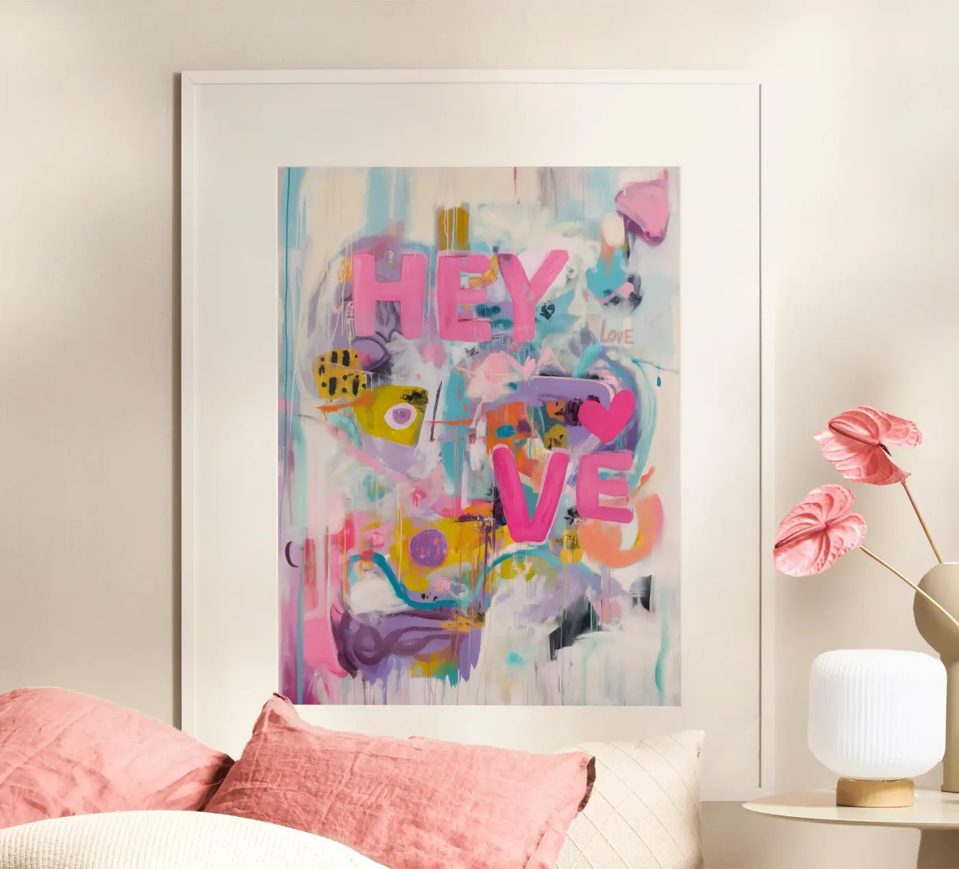 Popart Hey Love poster da Carinaprint