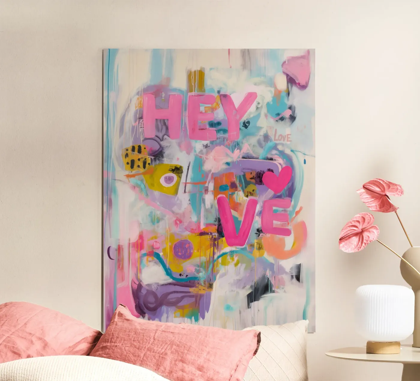 Popart Hey Love poster da Carinaprint