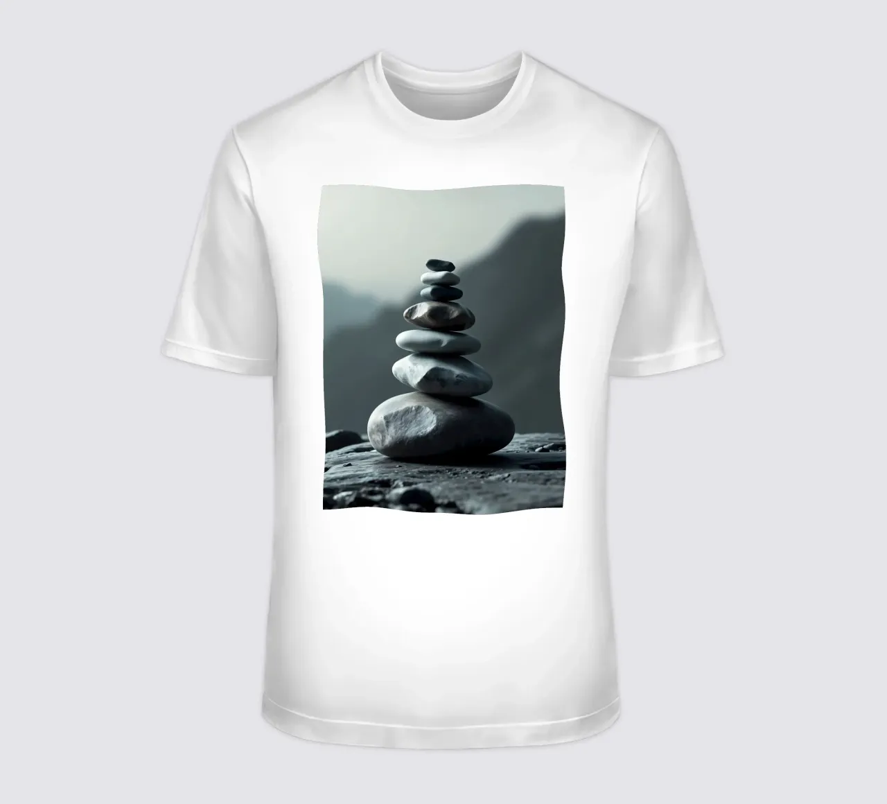 A tranquil stack of smooth river stones balances perfectly t-shirt by DesignDoodle