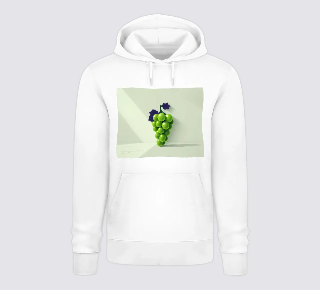 A cluster of green grapes casts soft shadows hoodie by DesignDoodle