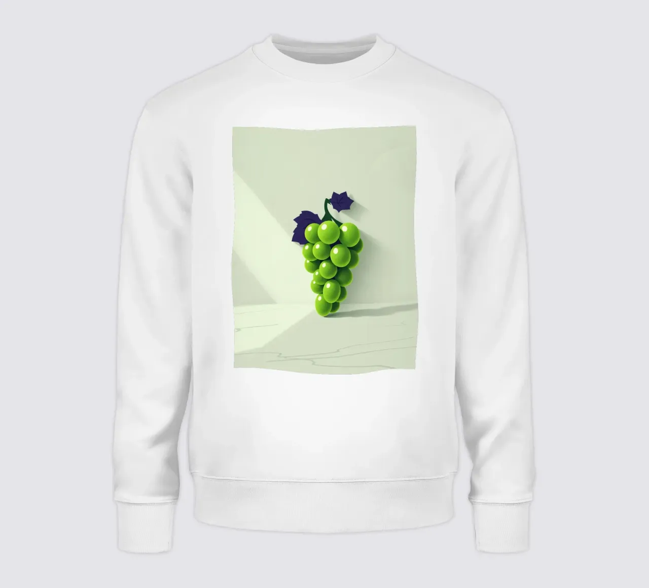 Eine Traube grüner Weintrauben wirft weiche Schatten Sweatshirt von DesignDoodle