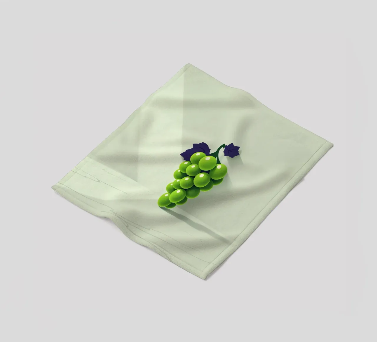 Een tros groene druiven werpt zachte schaduwen fleecedeken van DesignDoodle