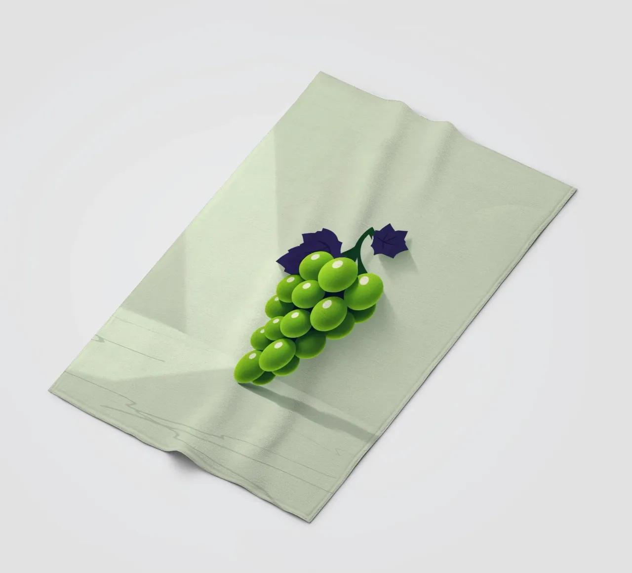 Een tros groene druiven werpt zachte schaduwen fleecedeken van DesignDoodle