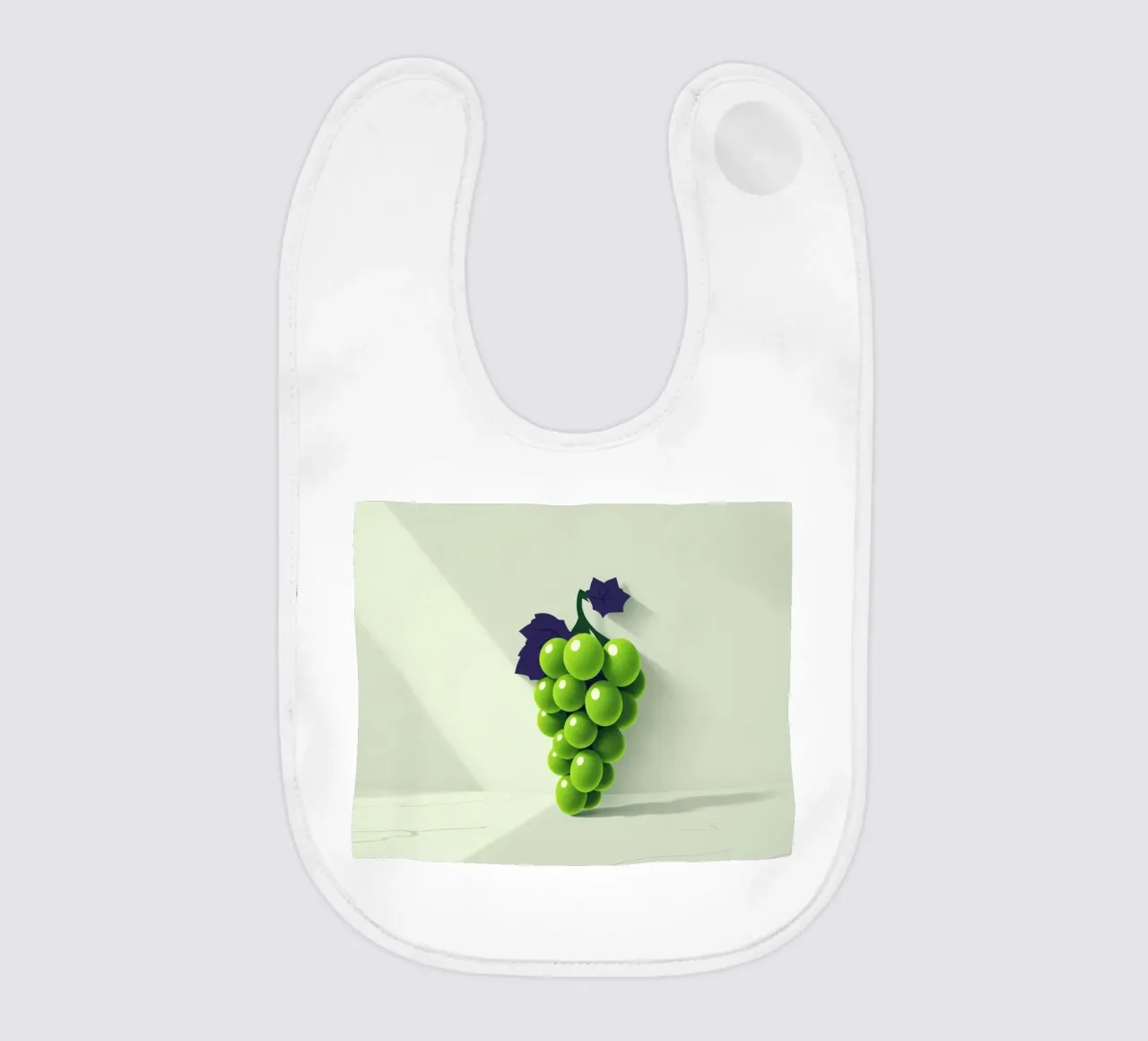 Un grappolo d'uva verde proietta ombre morbide bavaglino da DesignDoodle
