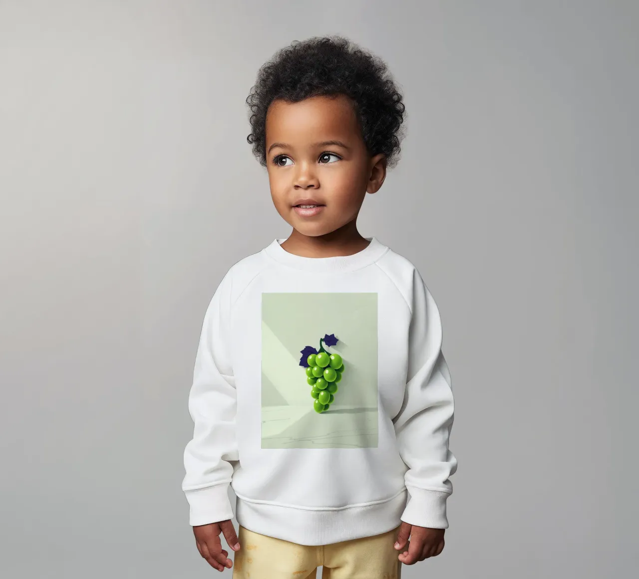 Un grappolo d'uva verde proietta ombre morbide felpa neonato da DesignDoodle