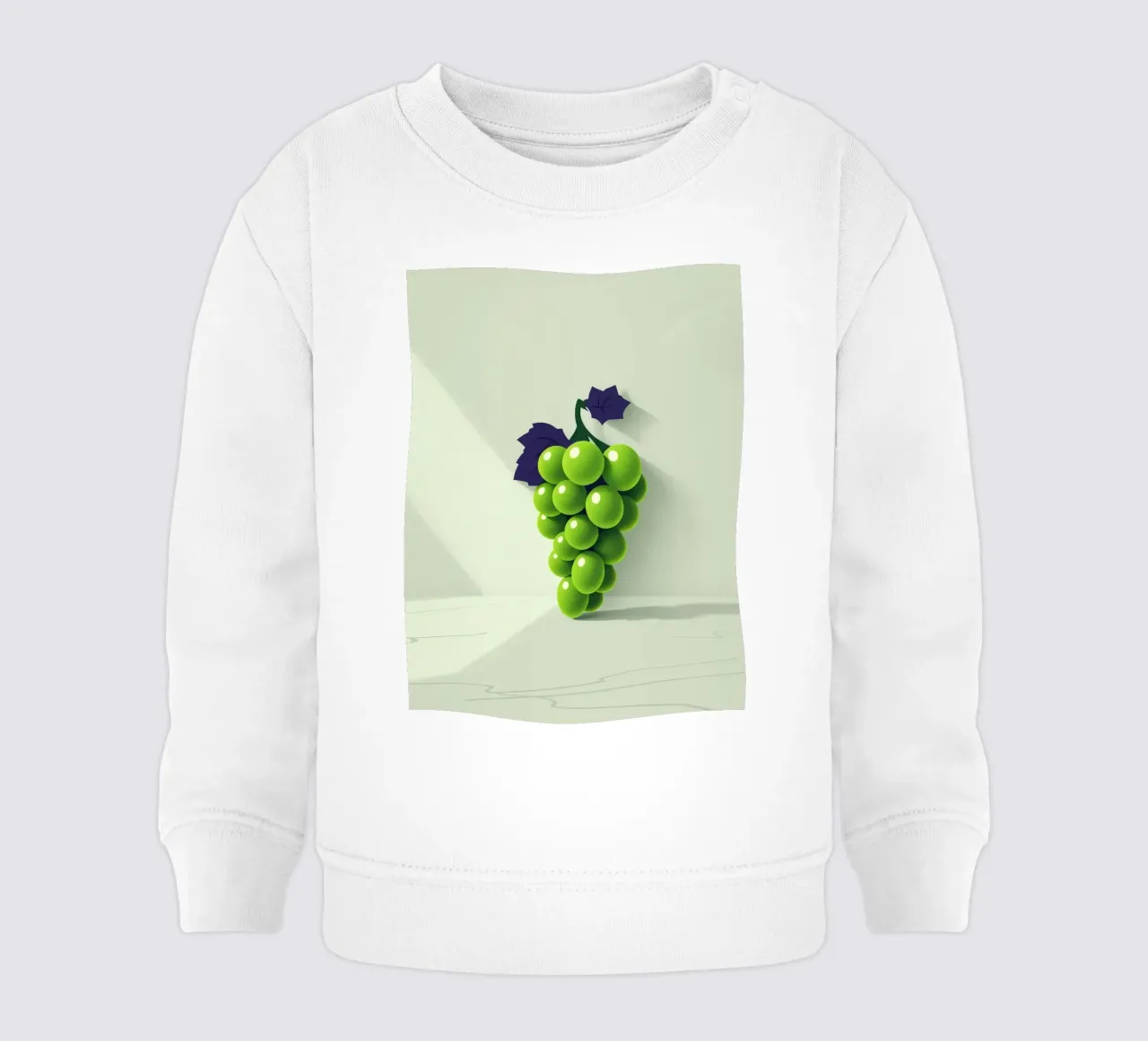 Een tros groene druiven werpt zachte schaduwen baby sweatshirt van DesignDoodle