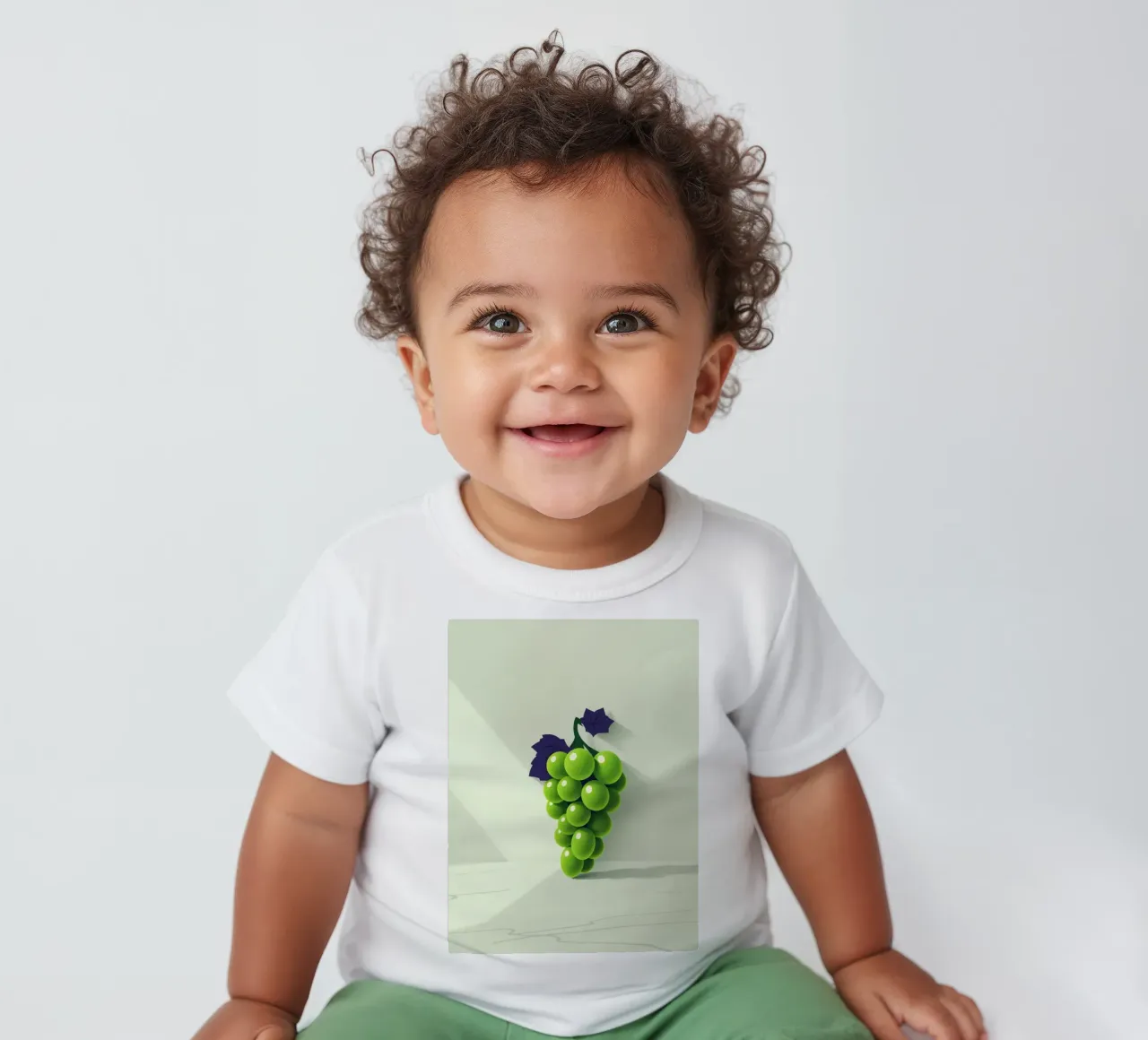 Un grappolo d'uva verde proietta ombre morbide maglietta neonato da DesignDoodle