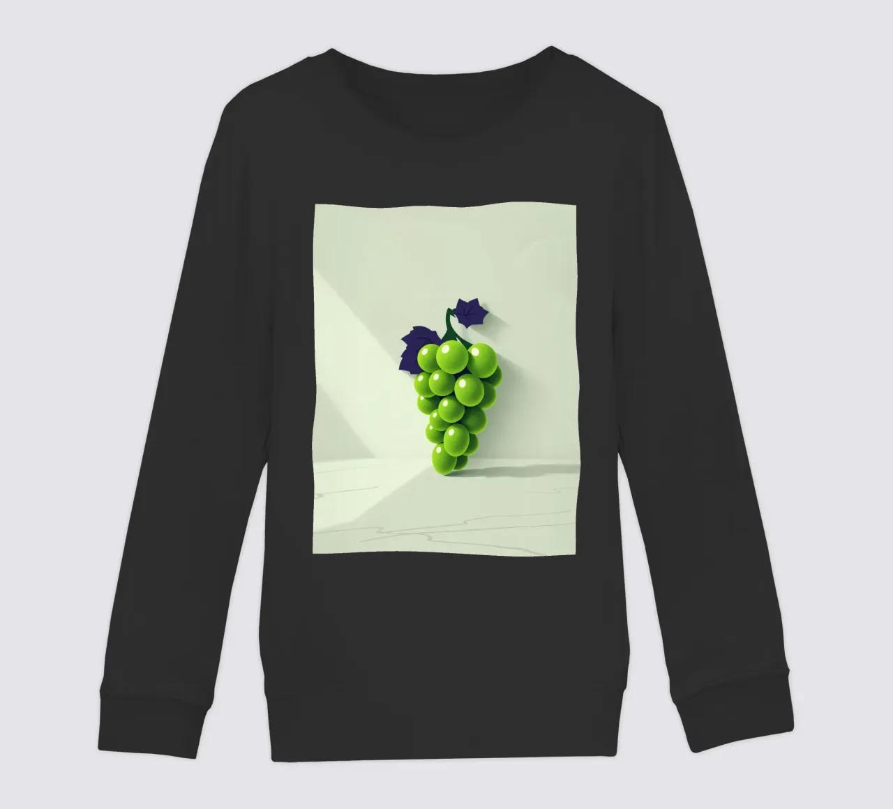 Un grappolo d'uva verde proietta ombre morbide felpa bambino da DesignDoodle