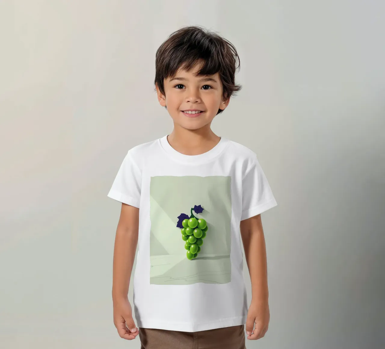 Un grappolo d'uva verde proietta ombre morbide t-shirt bambini da DesignDoodle