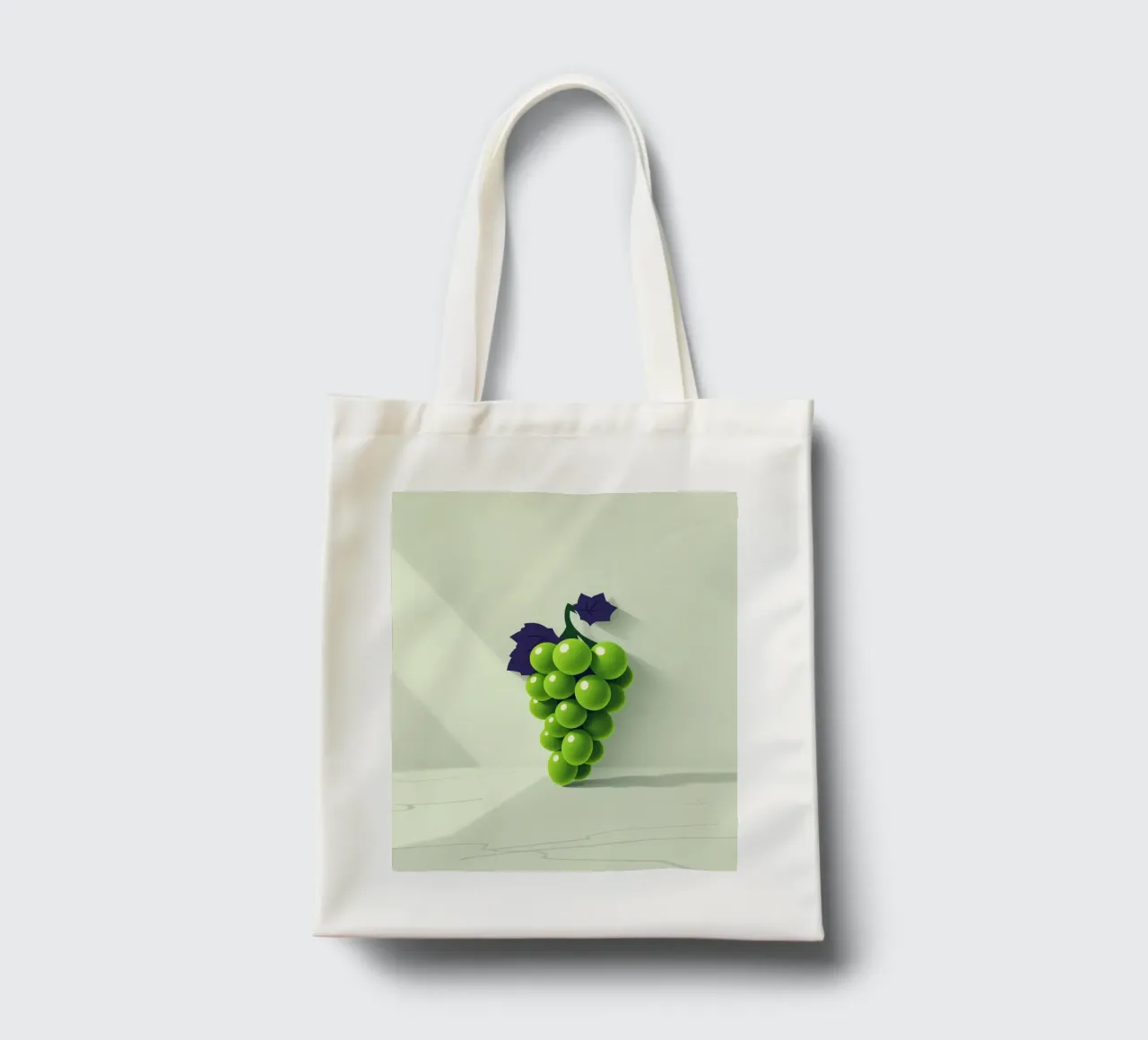 Un grappolo d'uva verde proietta ombre morbide borsa in juta da DesignDoodle
