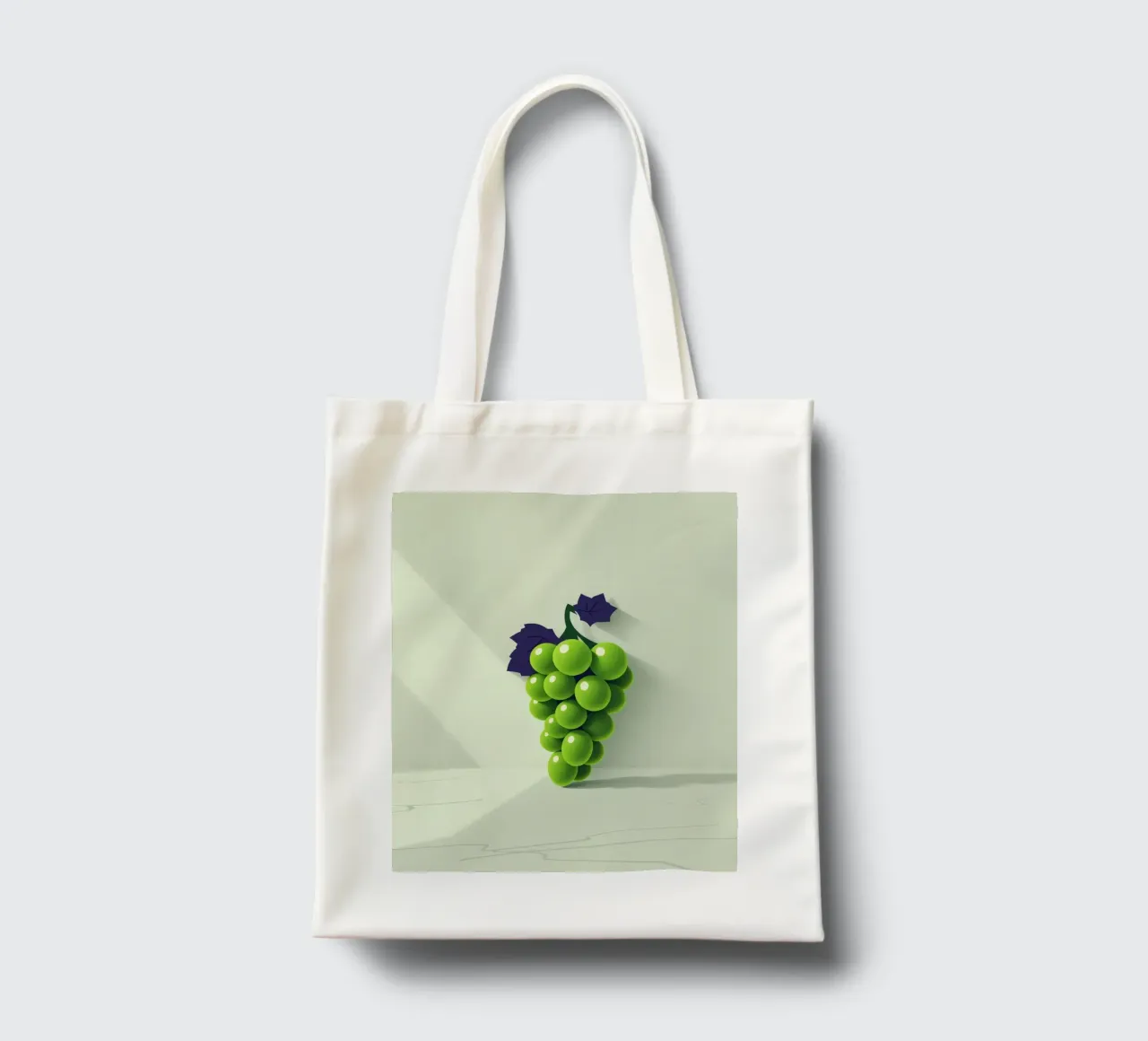 Une grappe de raisin vert projette des ombres douces tote bag de DesignDoodle