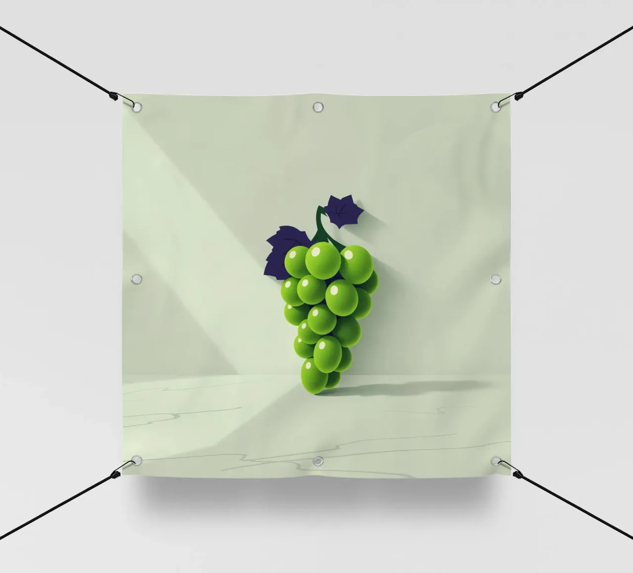 Un grappolo d'uva verde proietta ombre morbide telo in pvc da DesignDoodle