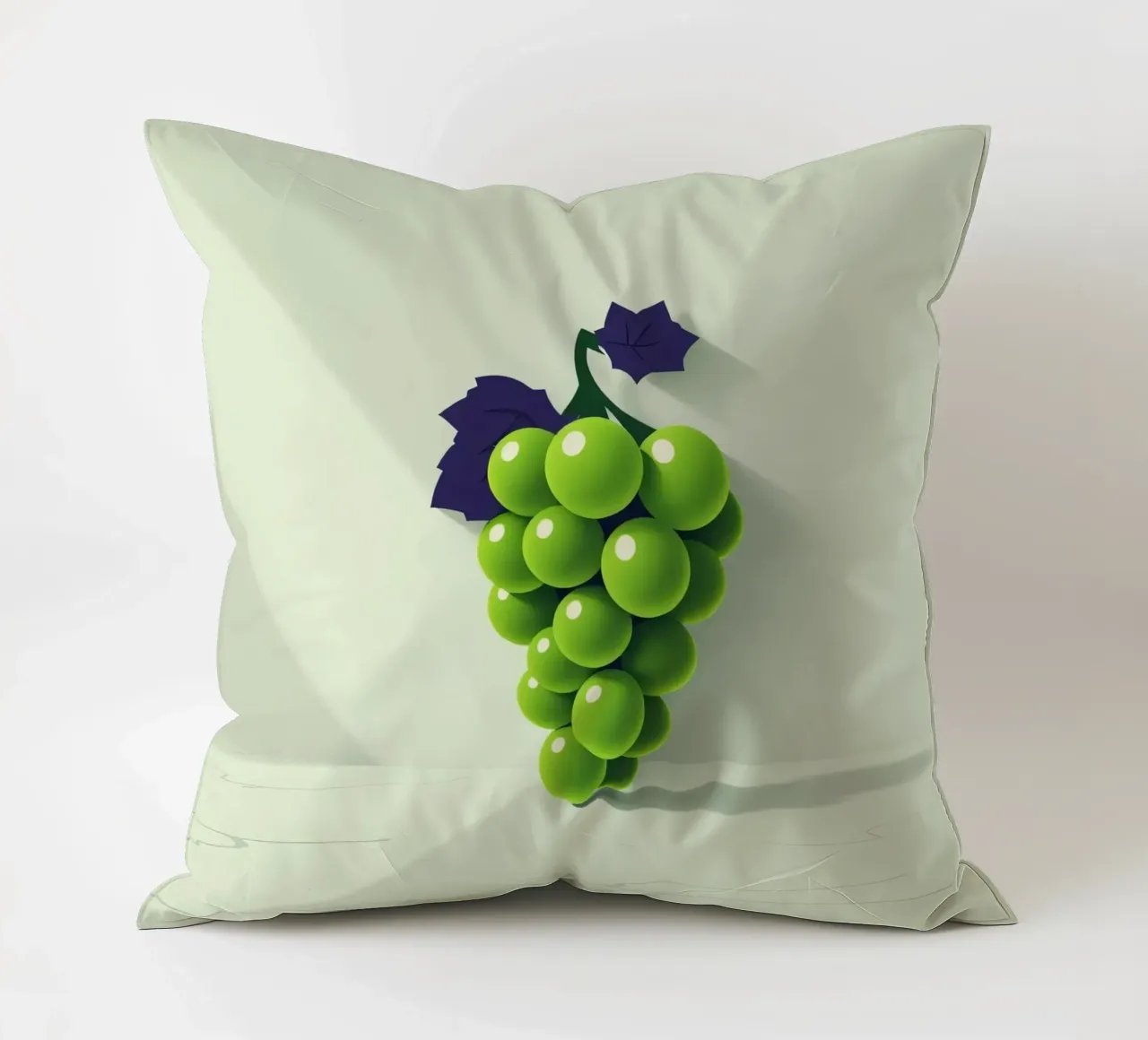 Un grappolo d'uva verde proietta ombre morbide cuscino da DesignDoodle