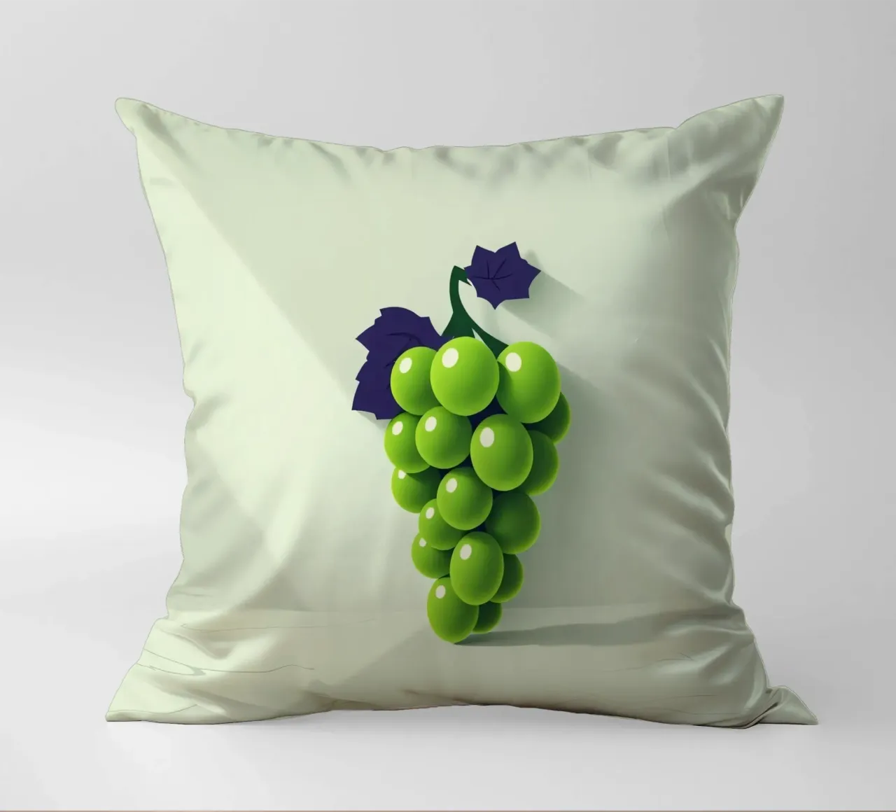 Un grappolo d'uva verde proietta ombre morbide cuscino da DesignDoodle