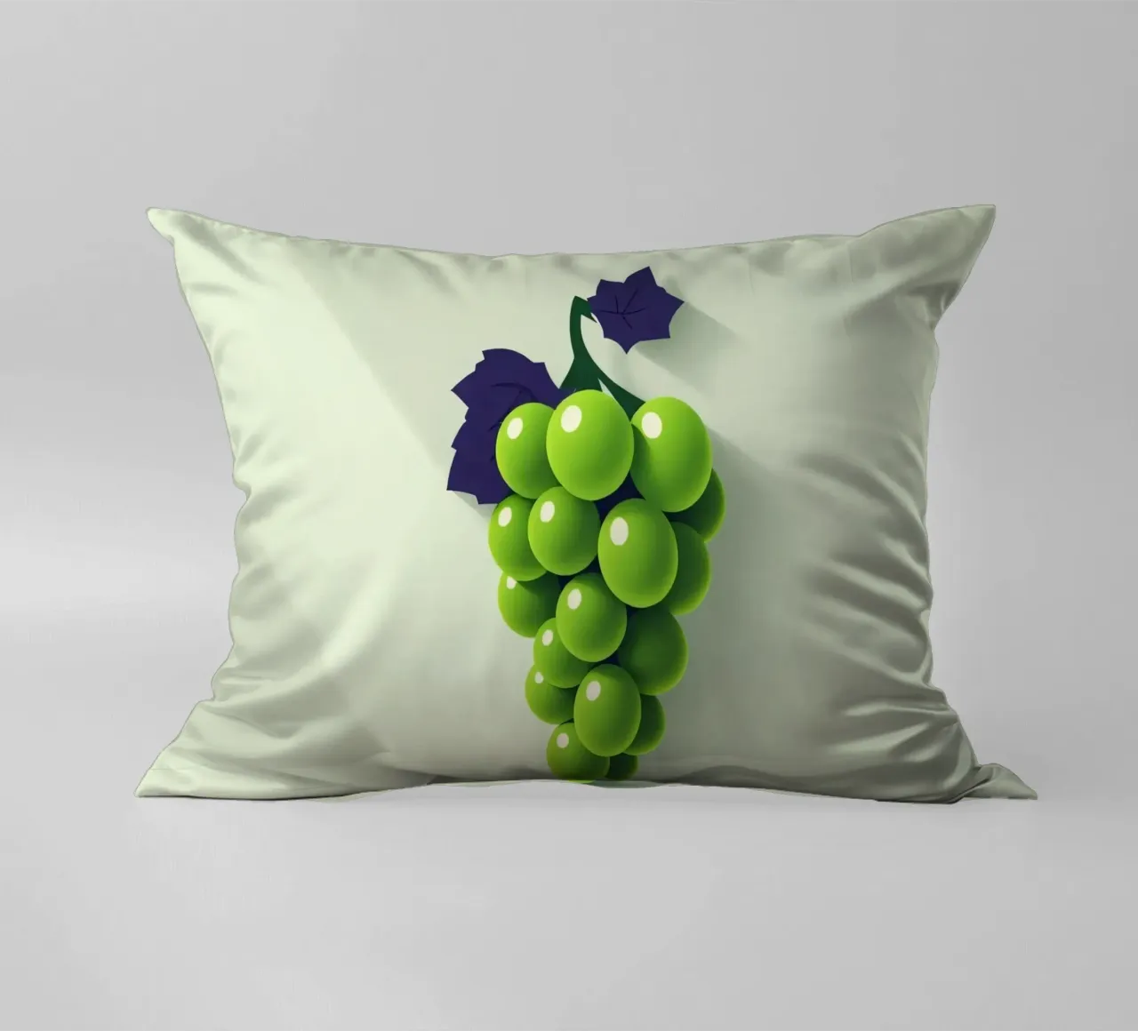 Een tros groene druiven werpt zachte schaduwen kussen van DesignDoodle