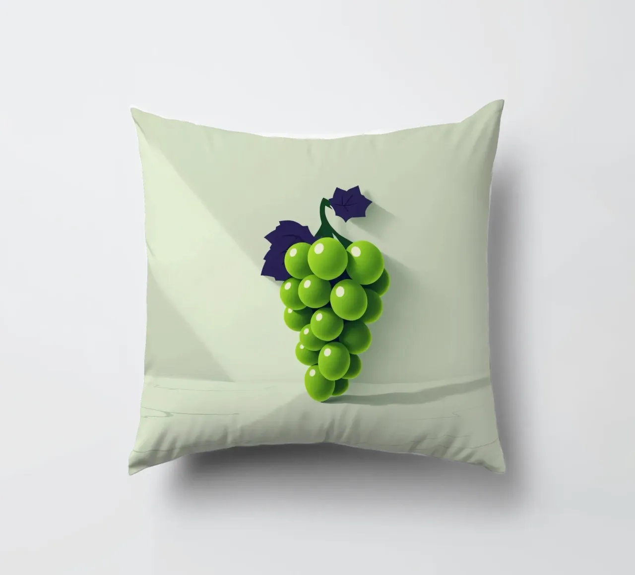 Un grappolo d'uva verde proietta ombre morbide cuscino da DesignDoodle