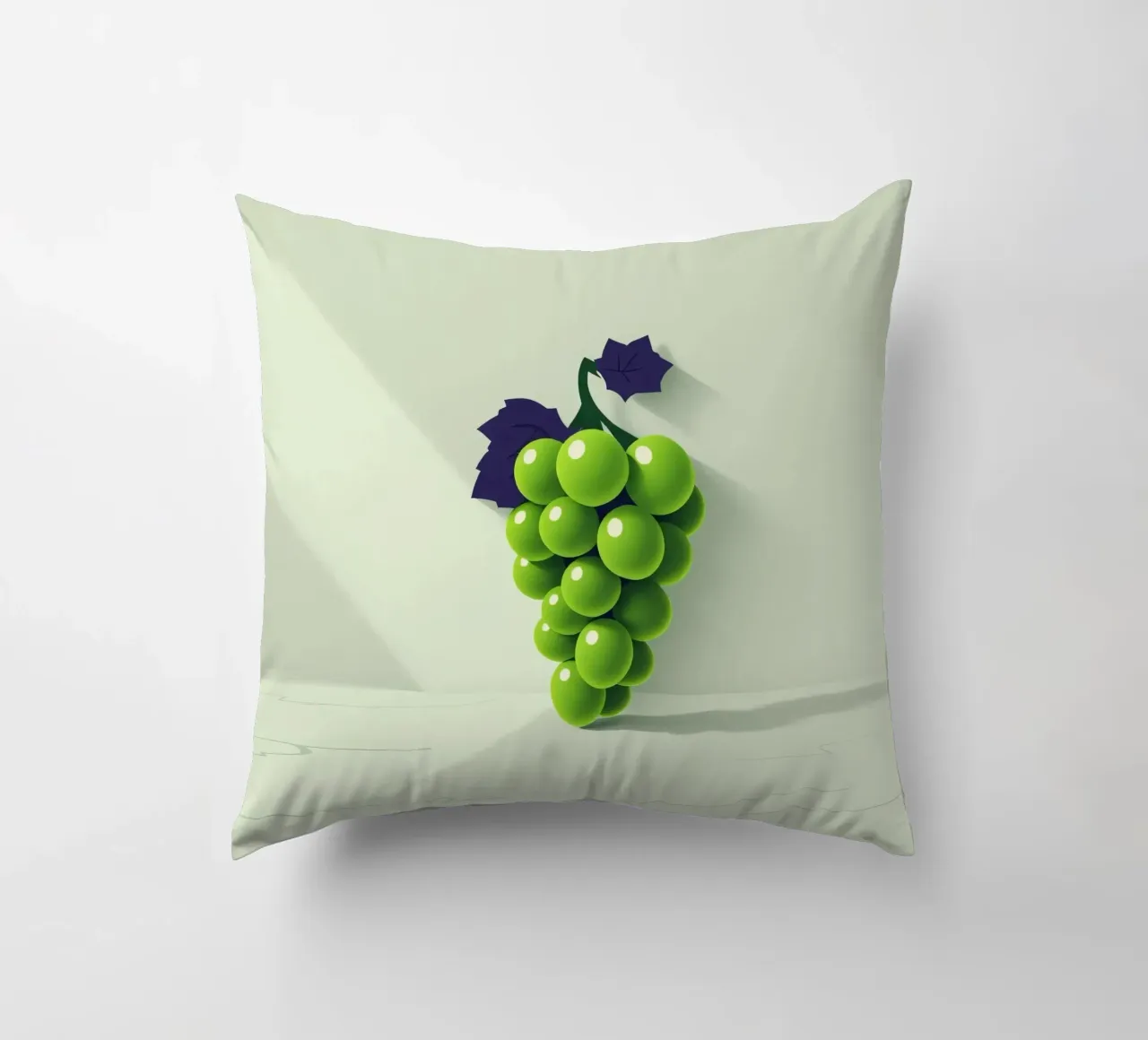 Un grappolo d'uva verde proietta ombre morbide cuscino da DesignDoodle