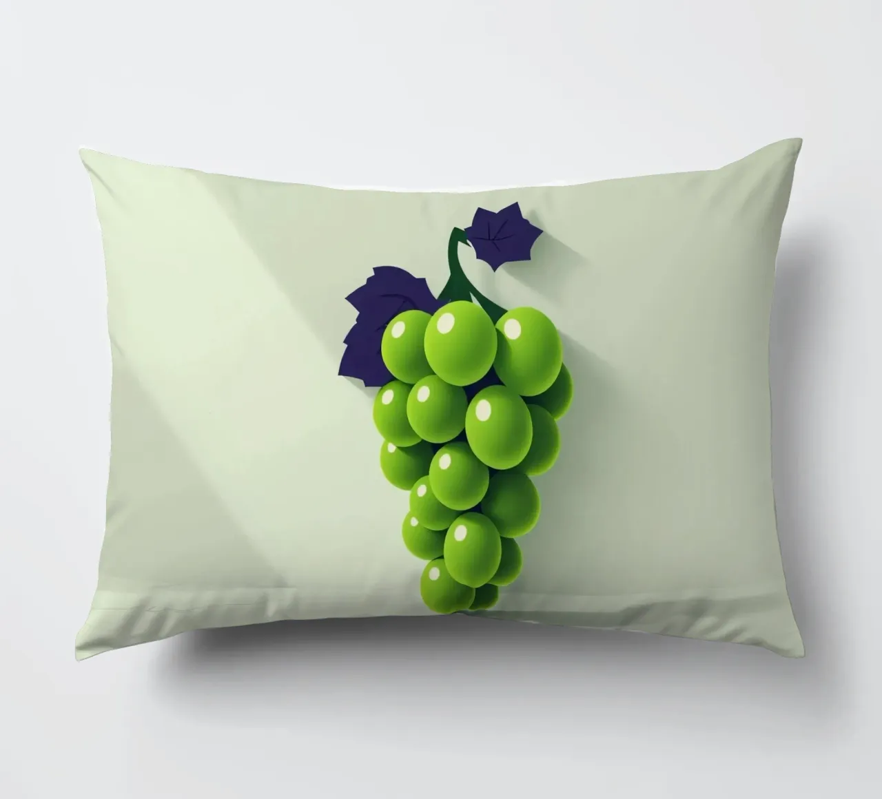 Un grappolo d'uva verde proietta ombre morbide cuscino da DesignDoodle