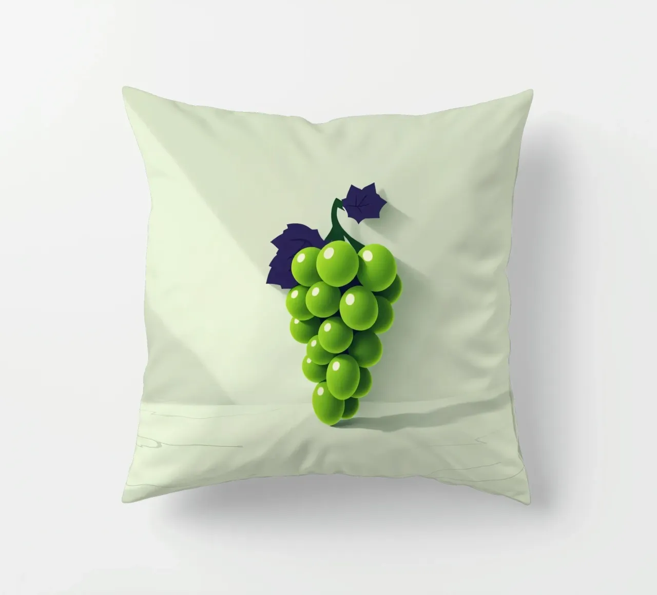 Un grappolo d'uva verde proietta ombre morbide cuscino da DesignDoodle