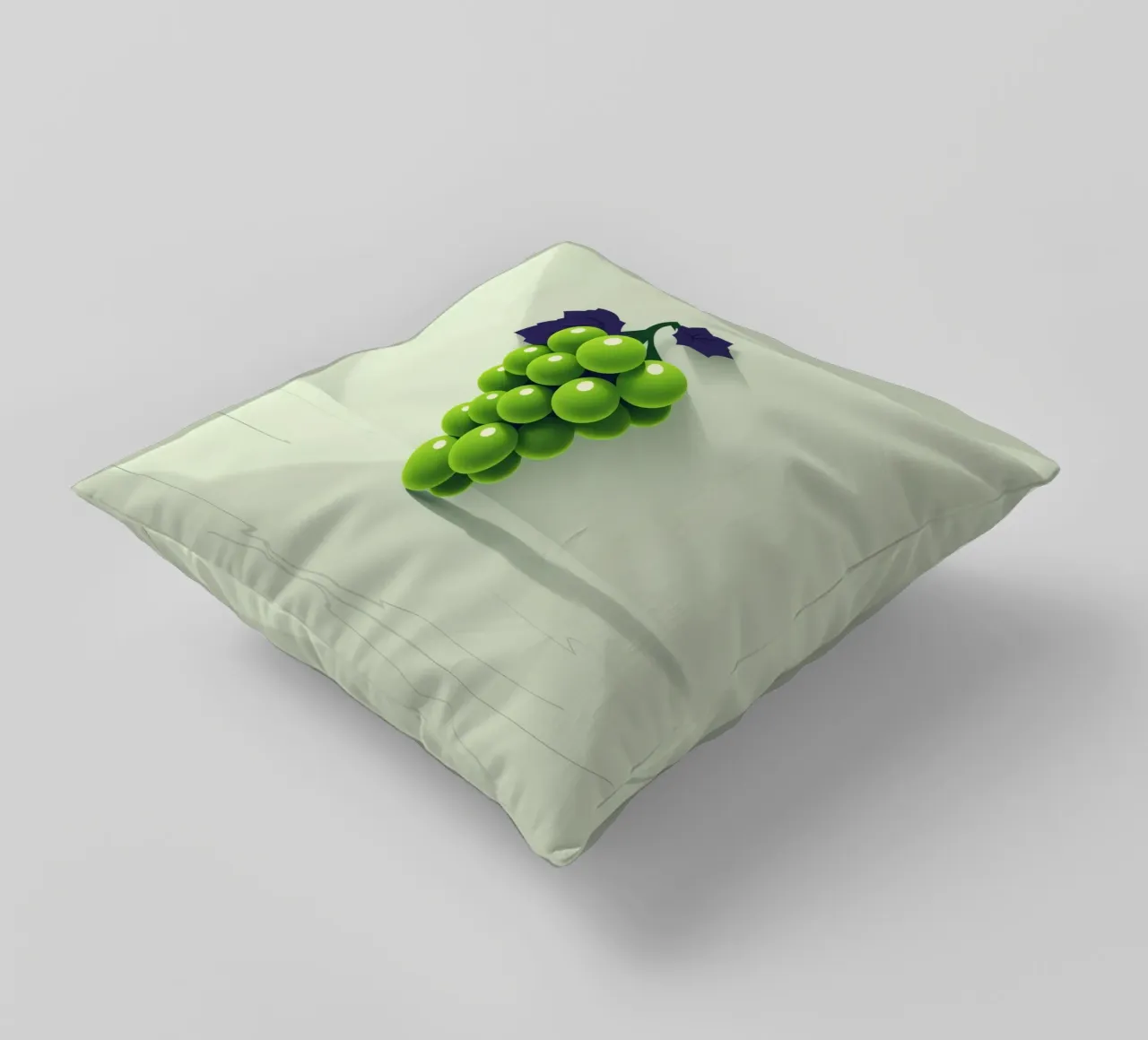 Un grappolo d'uva verde proietta ombre morbide cuscino da DesignDoodle