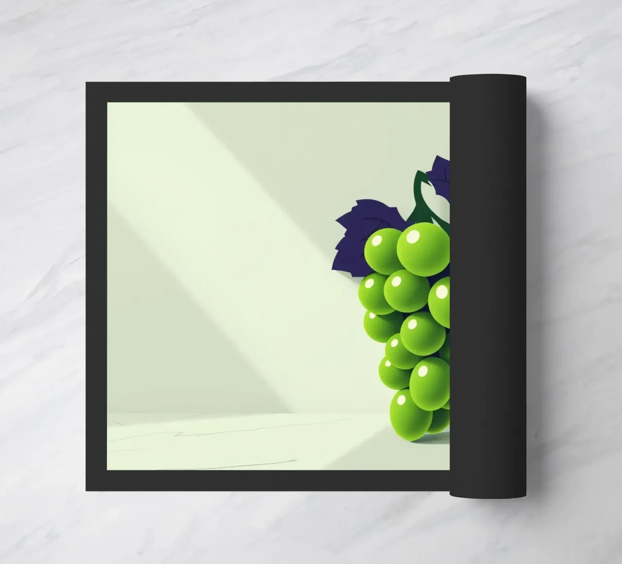 Un grappolo d'uva verde proietta ombre morbide zerbino da DesignDoodle