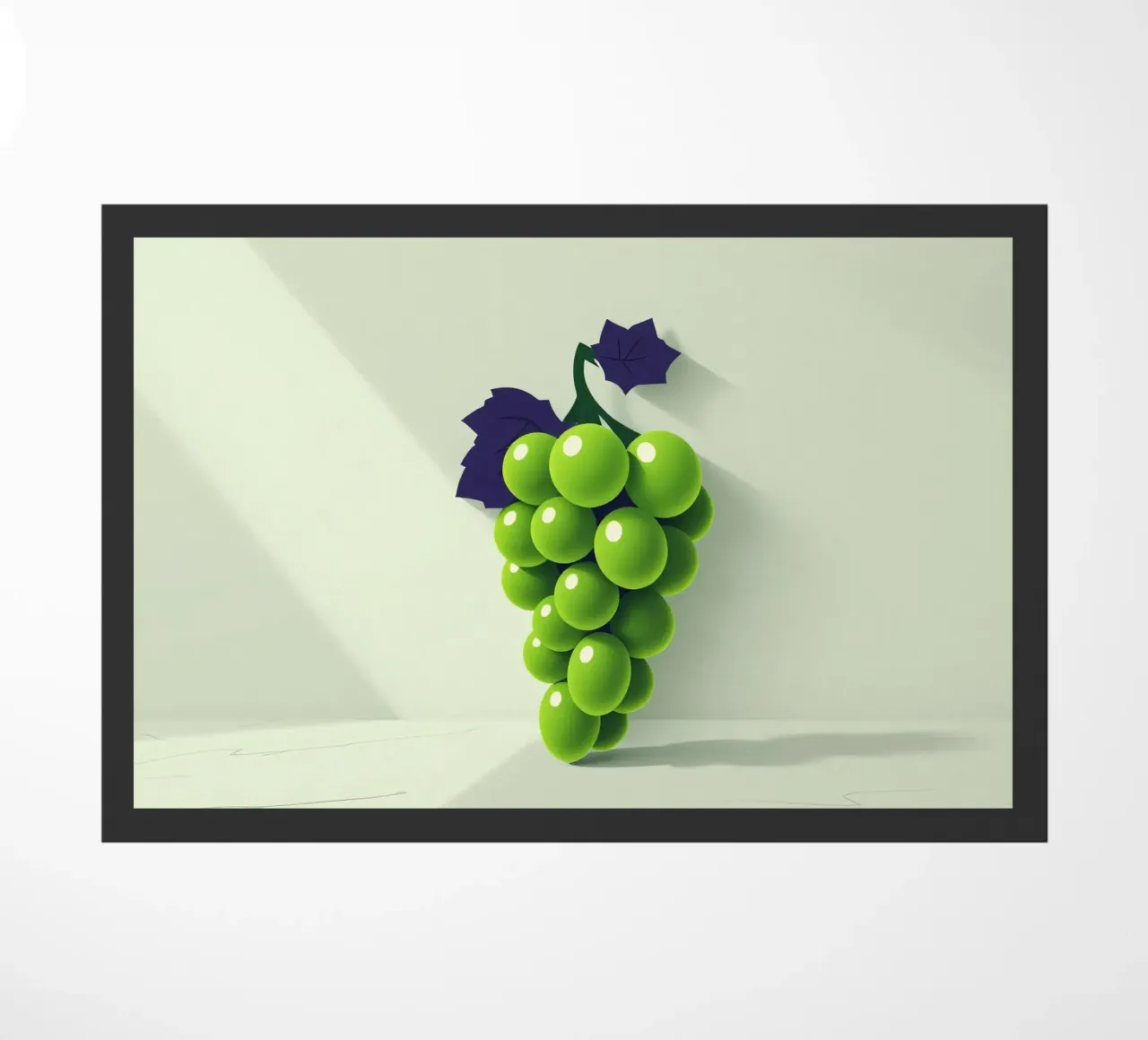 Un grappolo d'uva verde proietta ombre morbide zerbino da DesignDoodle