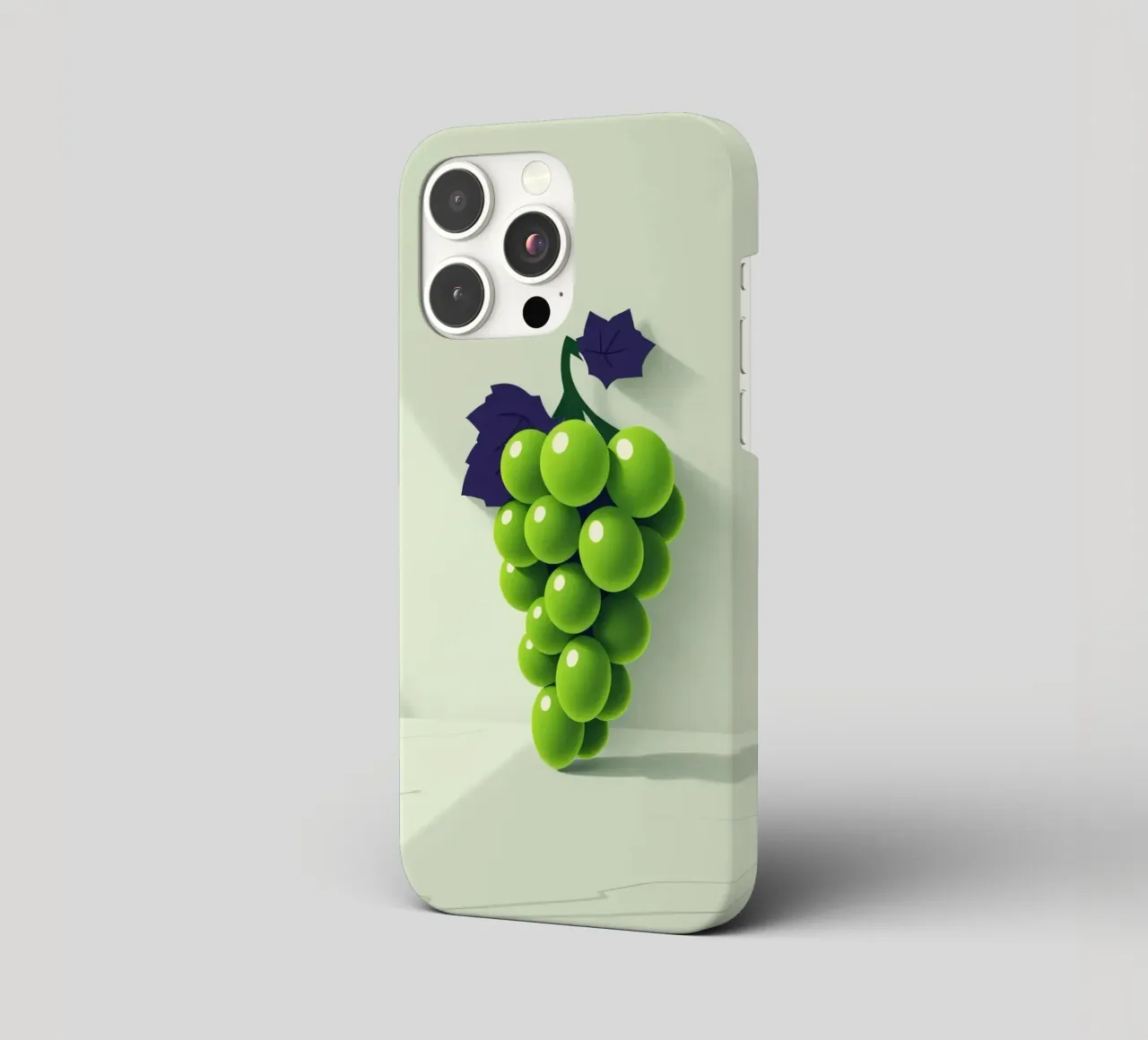 Eine Traube grüner Weintrauben wirft weiche Schatten iPhone Hülle von DesignDoodle