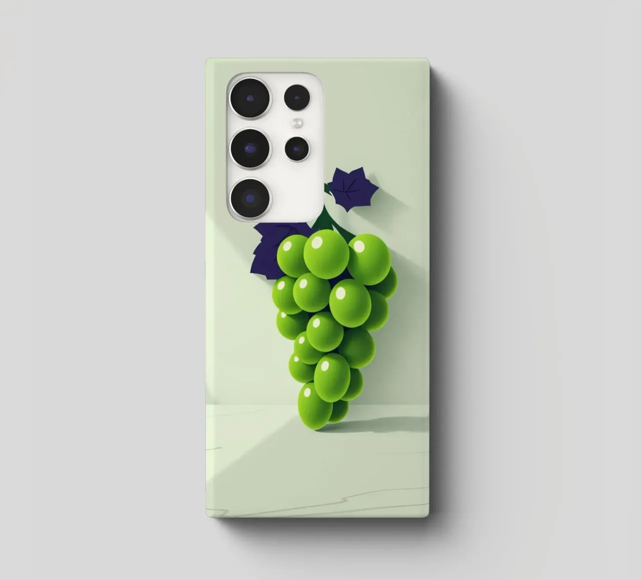 Eine Traube grüner Weintrauben wirft weiche Schatten Samsung Hülle von DesignDoodle