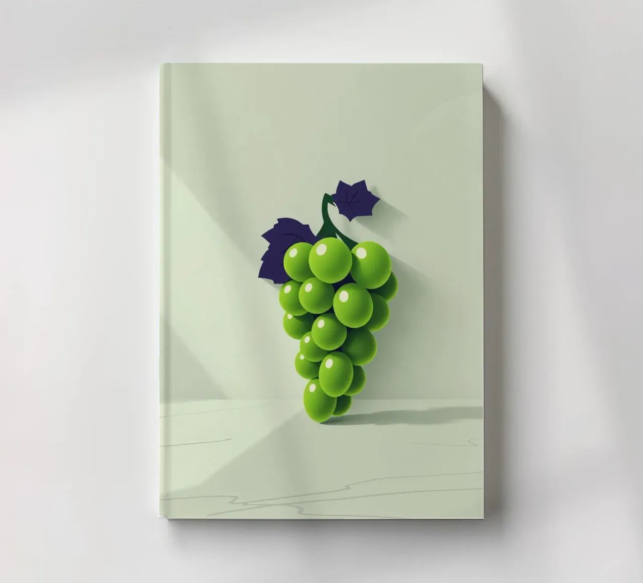 Eine Traube grüner Weintrauben wirft weiche Schatten Notizbuch von DesignDoodle