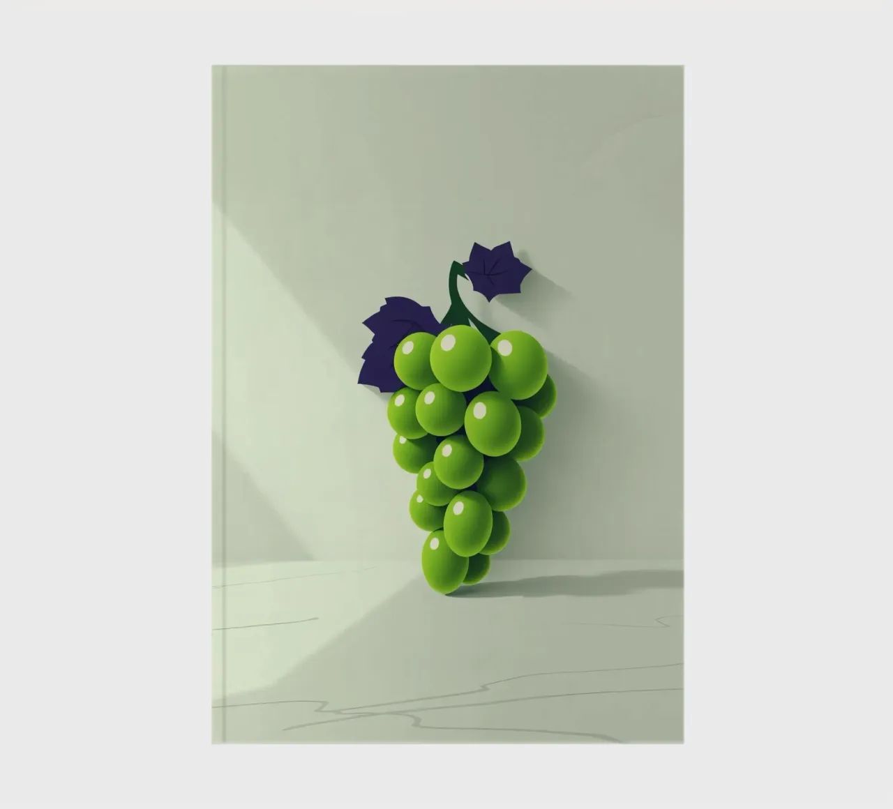 Eine Traube grüner Weintrauben wirft weiche Schatten Notizbuch von DesignDoodle