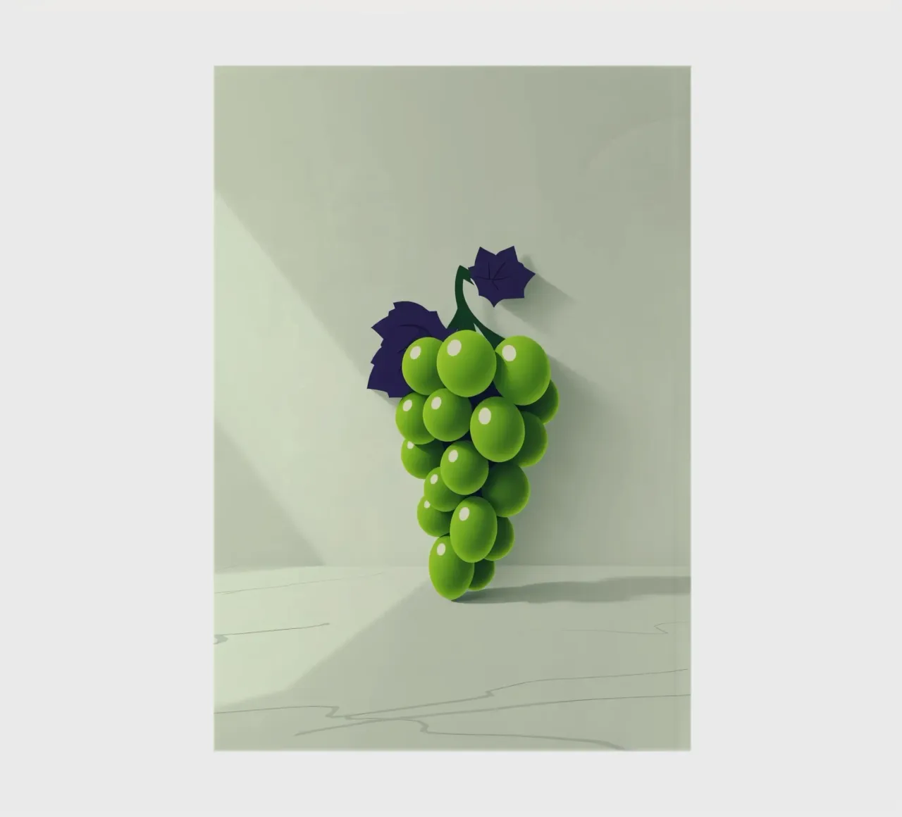 Eine Traube grüner Weintrauben wirft weiche Schatten Notizbuch von DesignDoodle