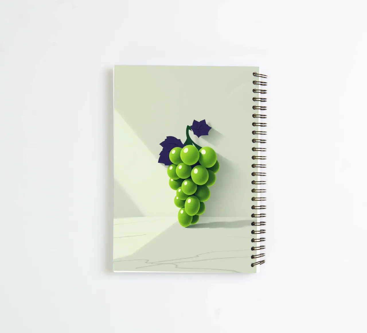 Une grappe de raisin vert projette des ombres douces carnet à spirale de DesignDoodle