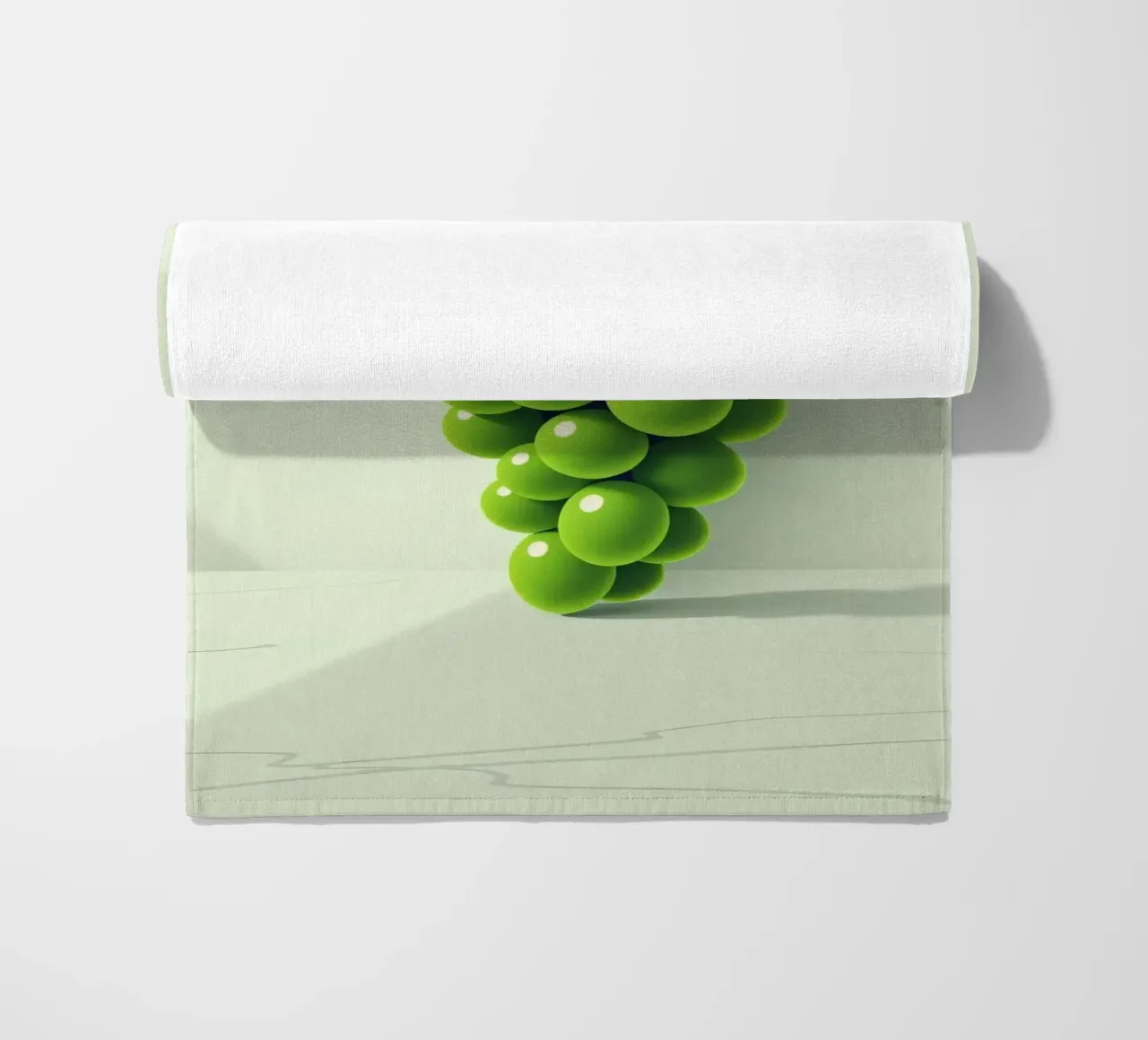 Un grappolo d'uva verde proietta ombre morbide telo mare da DesignDoodle