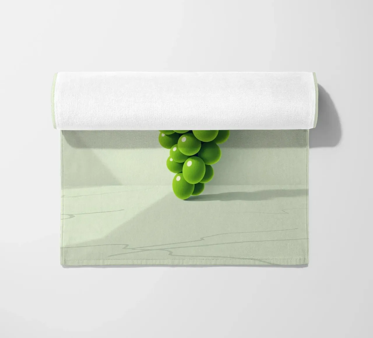 Un grappolo d'uva verde proietta ombre morbide telo mare da DesignDoodle