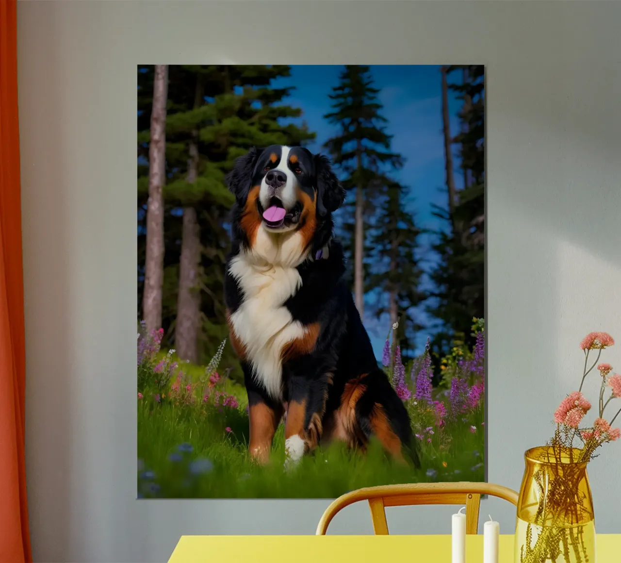 Bellissimo cane da montagna bernese #100 poster con telaio in plastica da Yumis.Beargang.and.Me