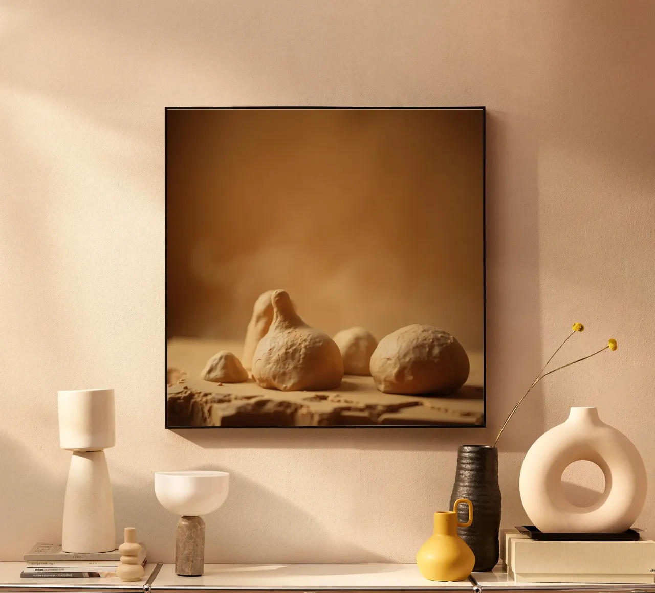 Le sculture in argilla presentano forme e texture uniche plexiglass da DesignDoodle