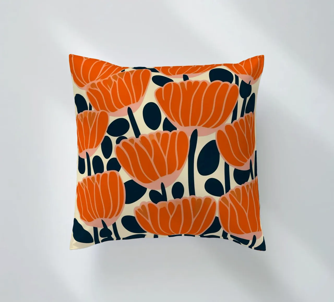 Midcentury Revival Poppie Pattern cuscino da Autofocus