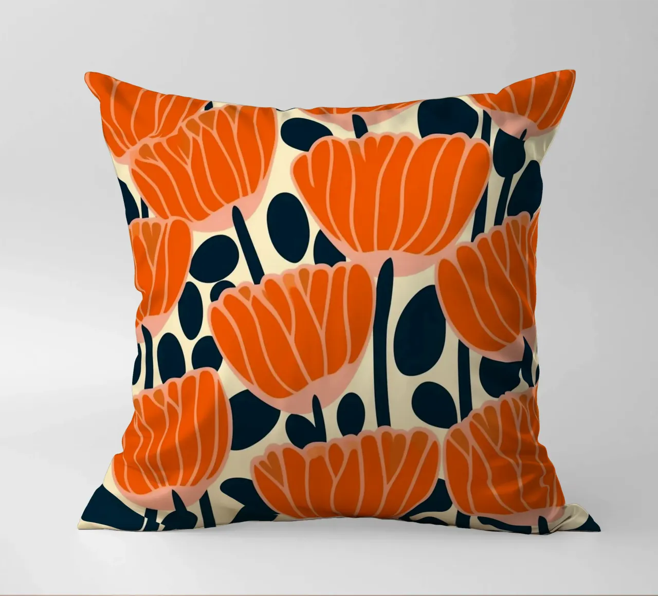 Midcentury Revival Poppie Pattern cuscino da Autofocus