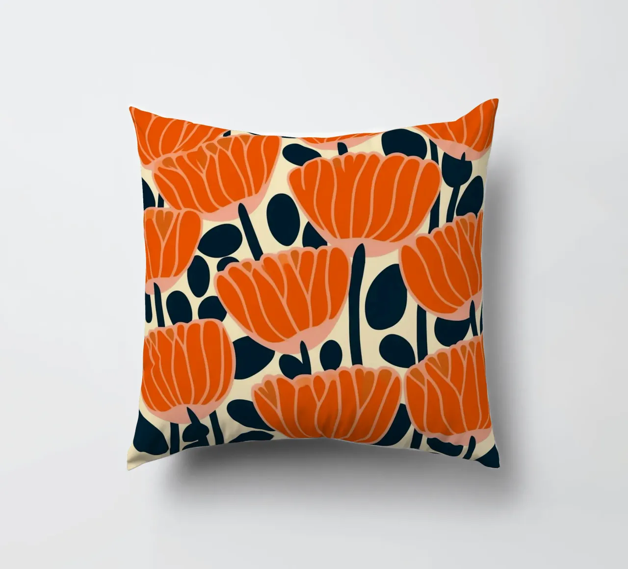 Midcentury Revival Poppie Pattern cuscino da Autofocus